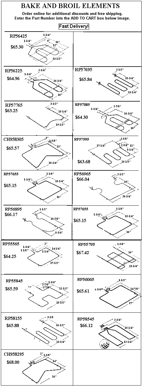 - HOW TO ORDER - Use the part number shown in the image by entering into the add to cart box below and receive $2 off and free shipping. Order 4 items and receive $10 off!