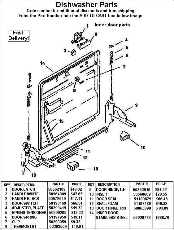 - HOW TO ORDER - Use the part number shown in the image by entering into the add to cart box below and receive $2 off and free shipping. Order 4 items and receive $10 off!