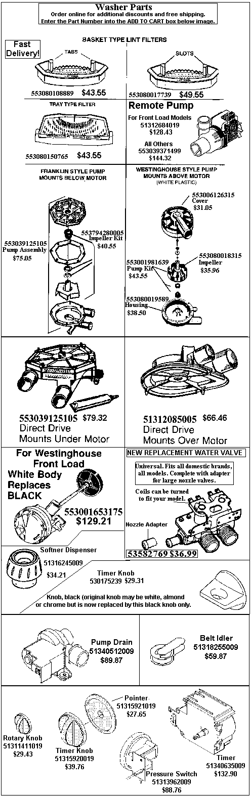 - HOW TO ORDER - Use the part number shown in the image by entering into the add to cart box below and receive $2 off and free shipping. Order 4 items and receive $10 off!