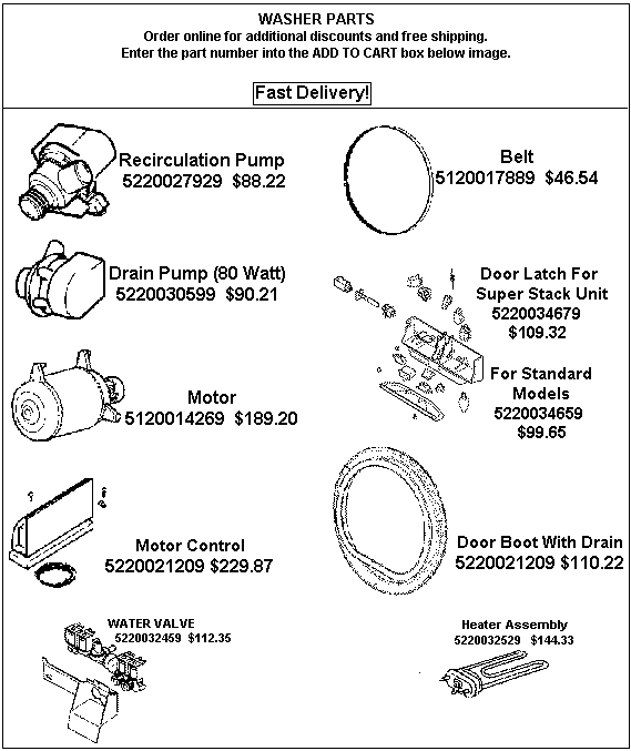 - HOW TO ORDER - Use the part number shown in the image by entering into the add to cart box below and receive $2 off and free shipping. Order 4 items and receive $10 off!