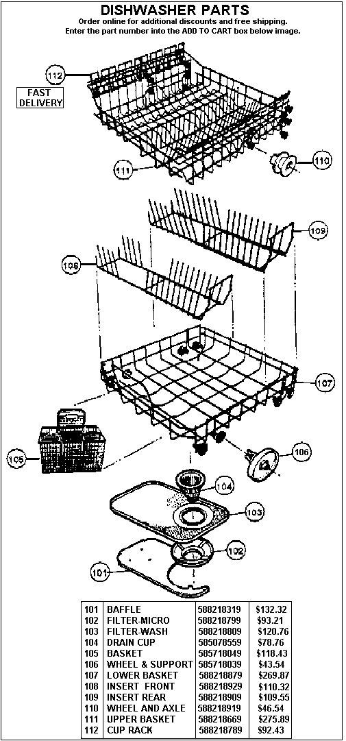 - HOW TO ORDER - Use the part number shown in the image by entering into the add to cart box below and receive $2 off and free shipping. Order 4 items and receive $10 off!