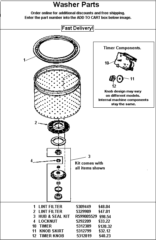 - HOW TO ORDER - Use the part number shown in the image by entering into the add to cart box below and receive $2 off and free shipping. Order 4 items and receive $10 off!