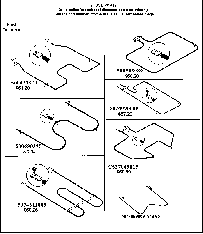 - HOW TO ORDER - Use the part number shown in the image by entering into the add to cart box below and receive $2 off and free shipping. Order 4 items and receive $10 off!