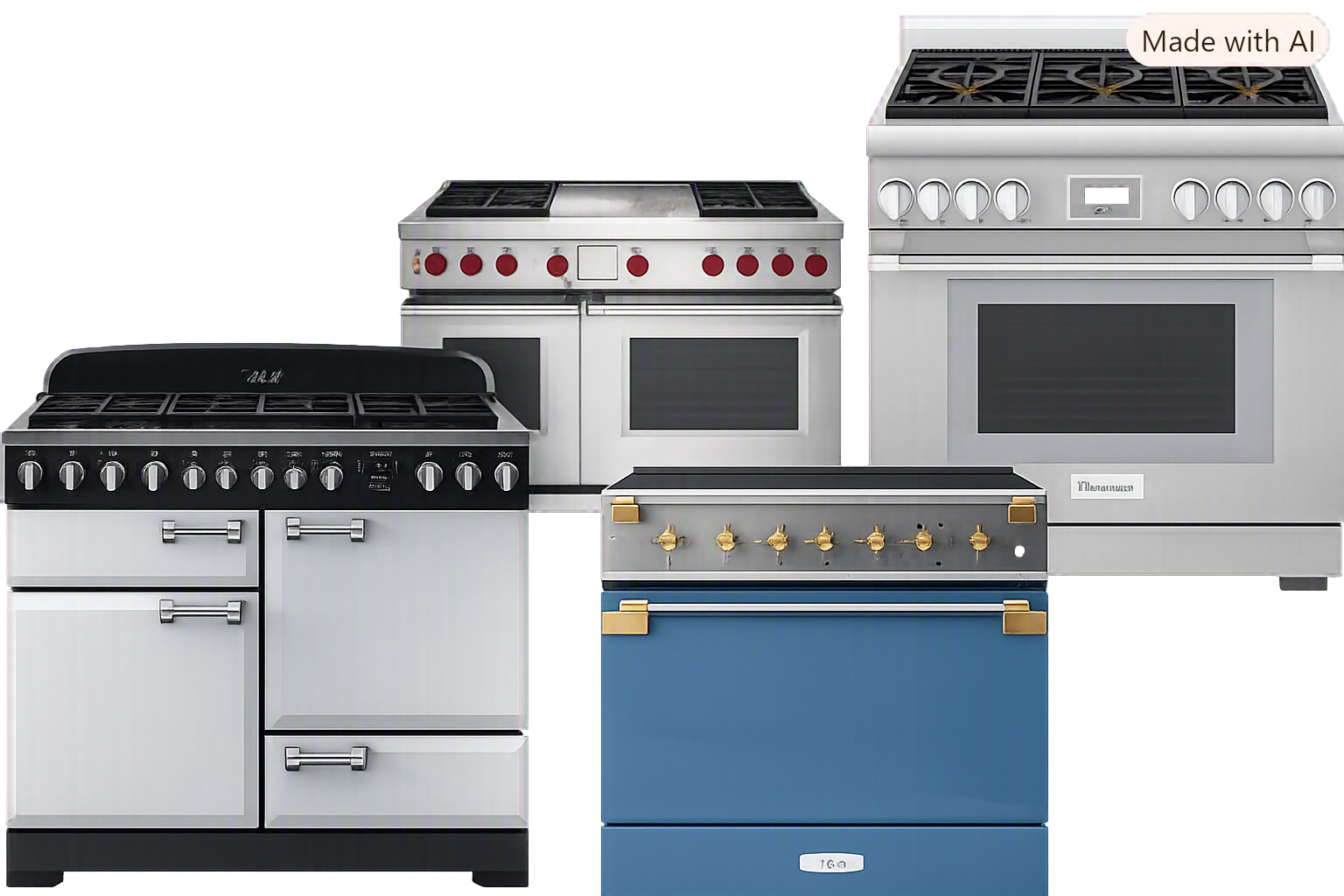 Ranges, ovens and cooktops